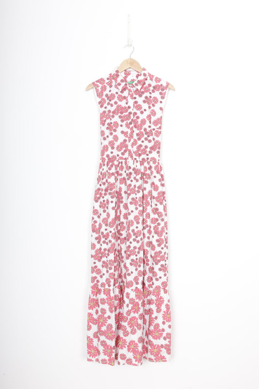 Benetton Womens White Dress Size L