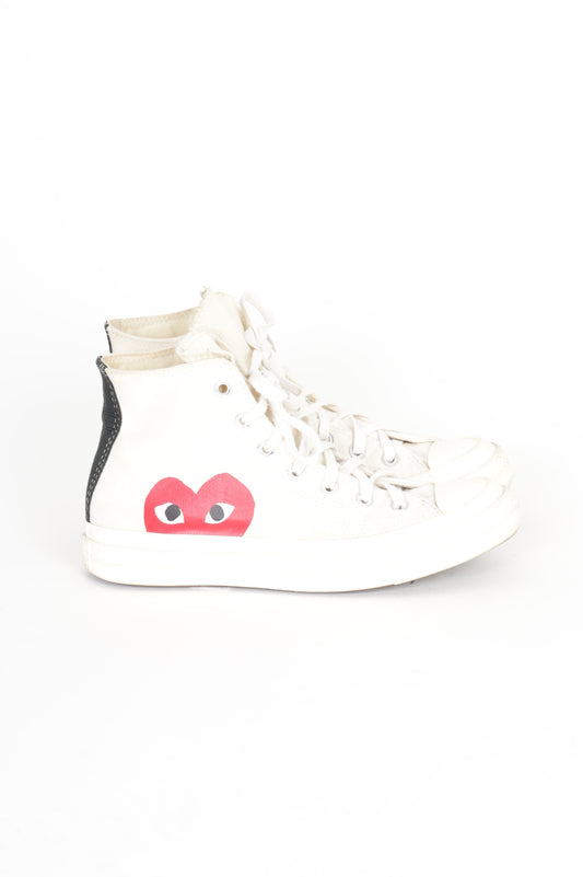 Converse X Comme Des Garcons Unisex Cream Sneakers Size EU 39