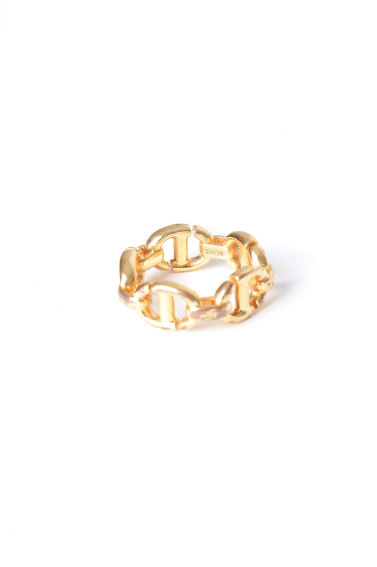 Dior Womens Metallic Ring Size S