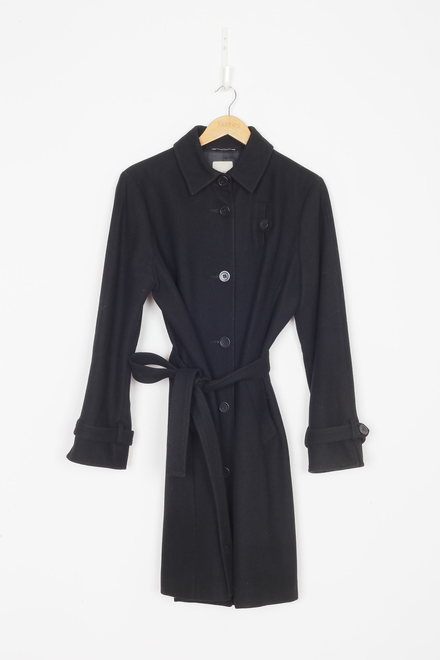Anna Thomas Womens Black Coat Size 14