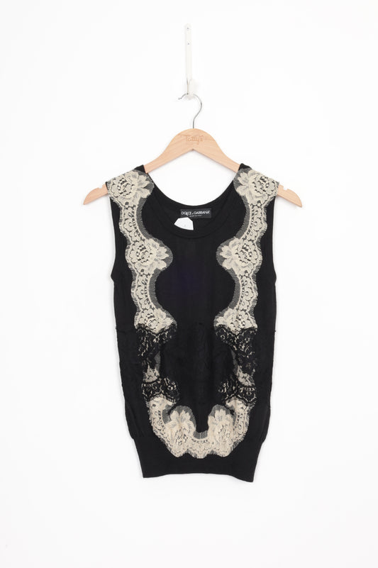 Dolce & Gabbana Womens Black Top Size 42