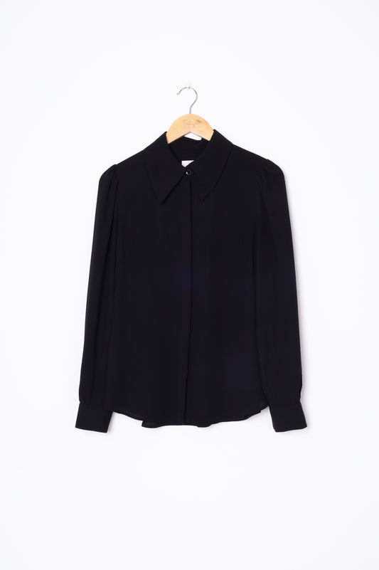 Cue Womens Black Shirt Size 8