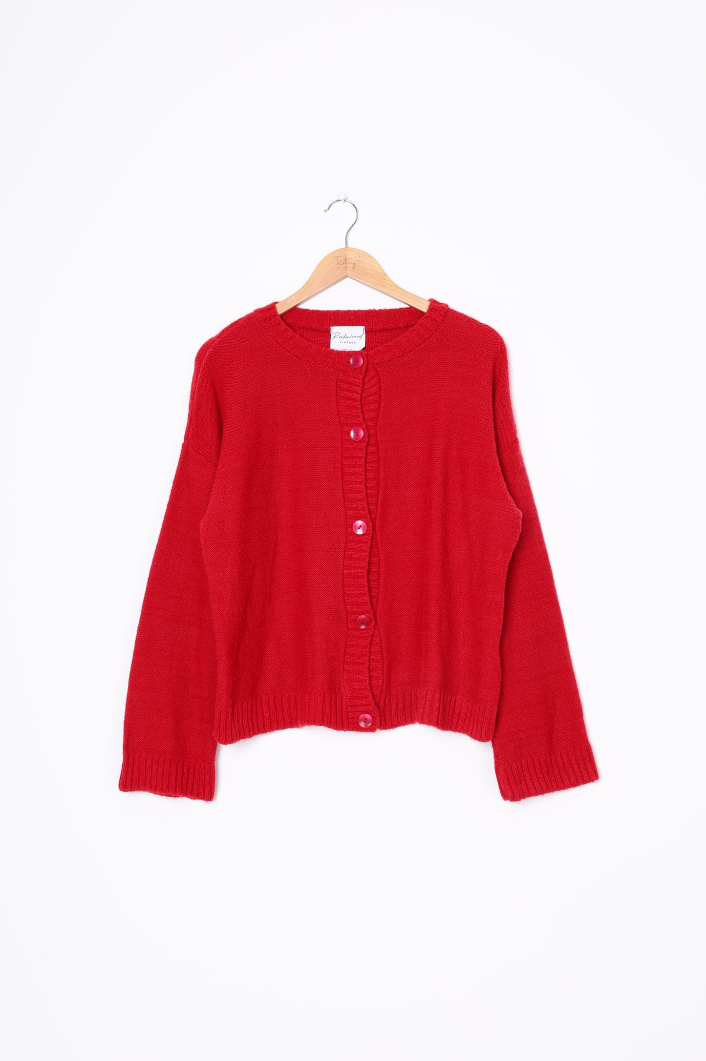 Reclaimed Vintage Womens Red Cardigan Size S