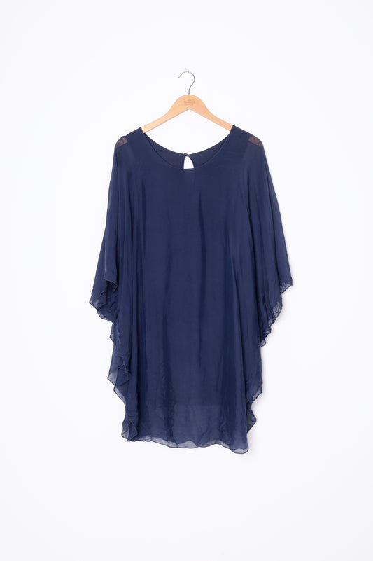 Made in Italy Womens Blue Blouse Size 5