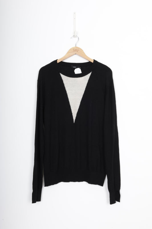 Bassike Womens Black Jumper Size L
