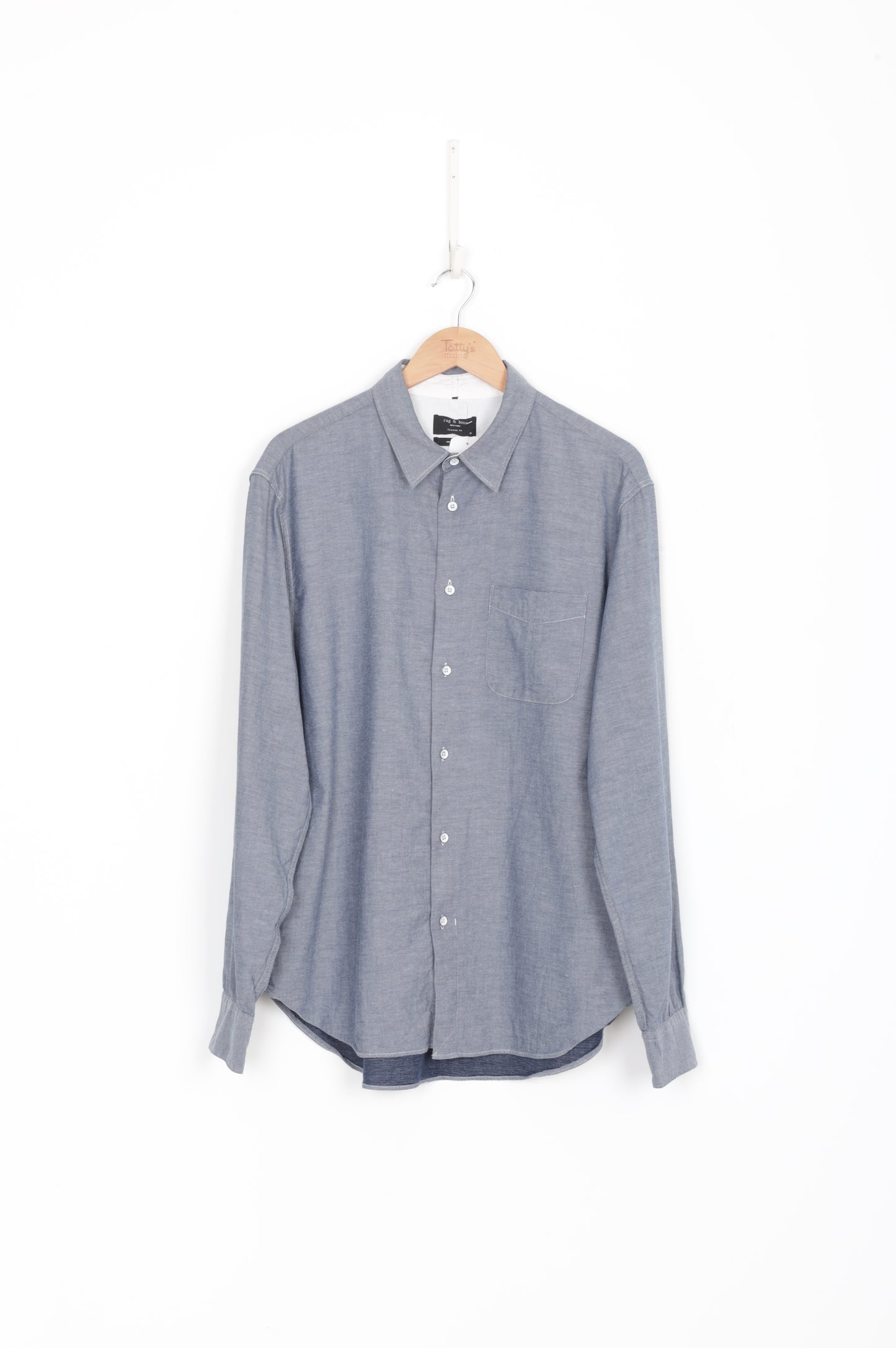 Rag & Bone Mens Blue Shirt Size XL