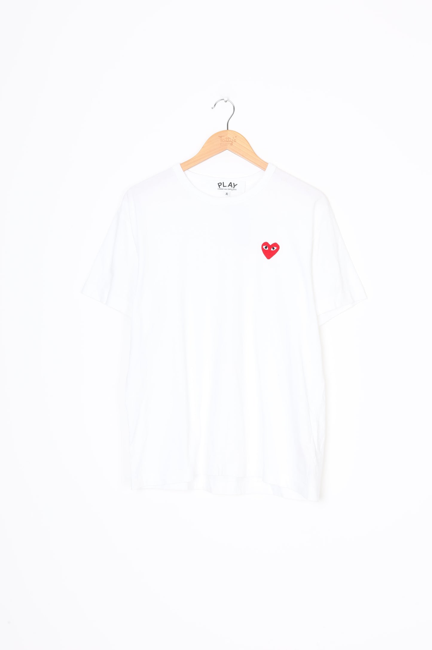 PLAY Comme Des Garcons Mens White T-shirt Size XL