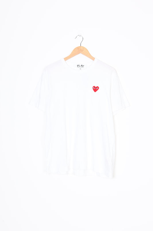 PLAY Comme Des Garcons Mens White T-shirt Size XL