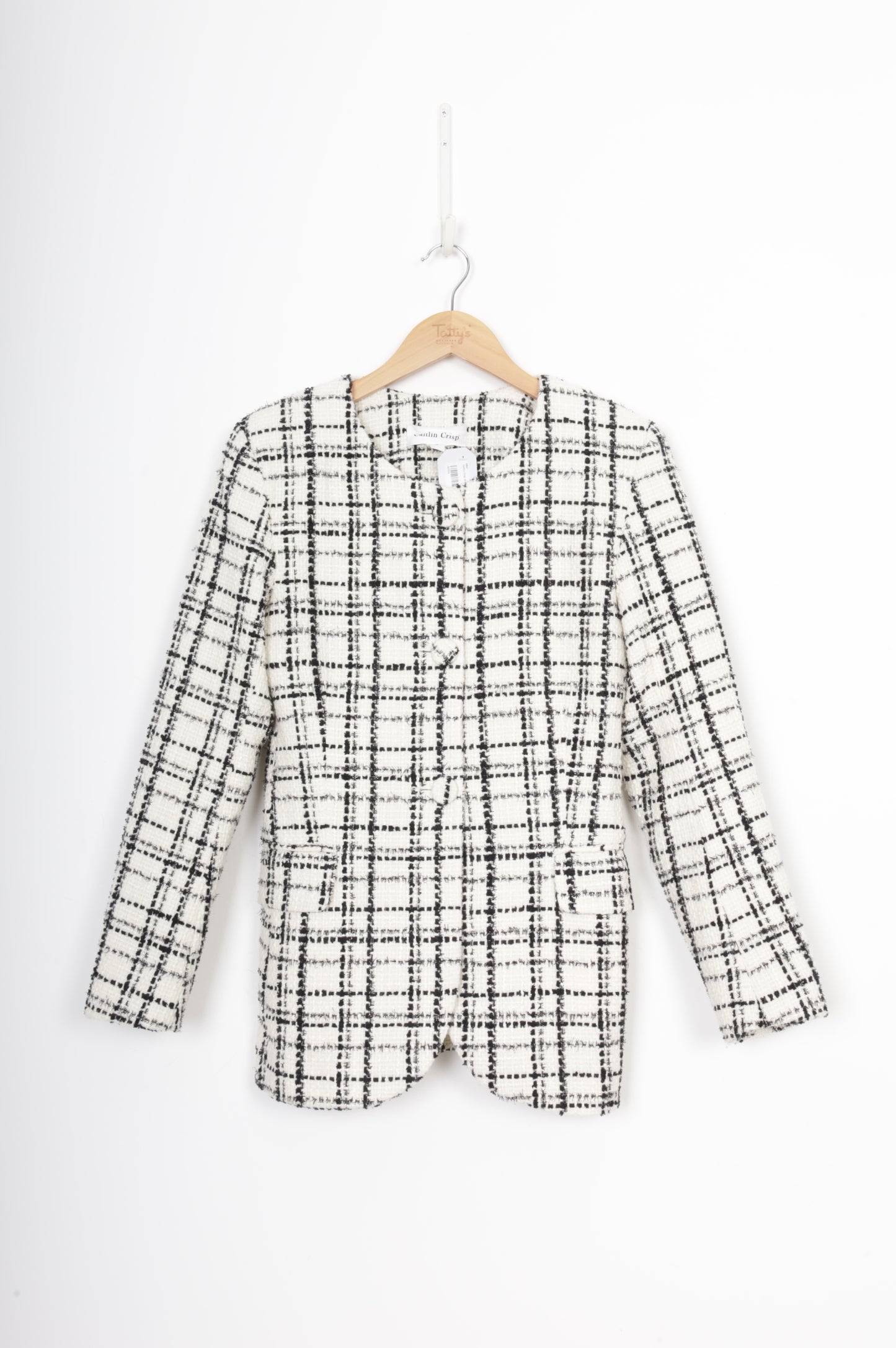 Caitlin Crisp Womens White Blazer Size 8