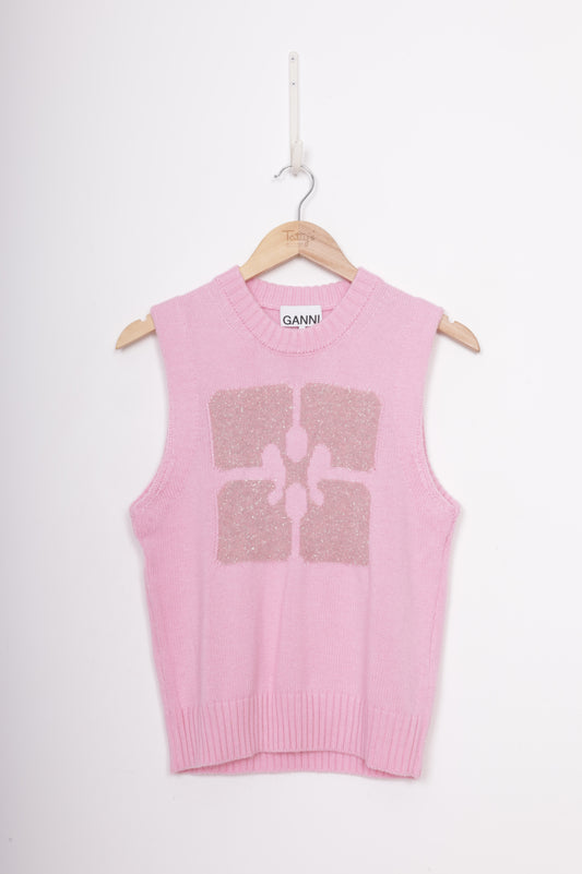 Ganni Womens Pink Vest Size M