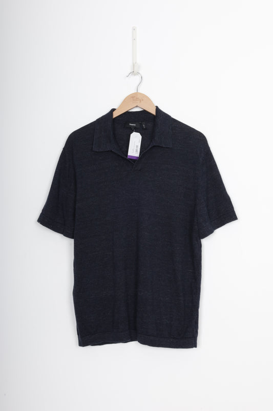 Theory Womens Blue Shirt Size L
