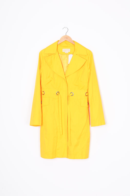 Michael Michael Kors Womens Yellow Coat Size L