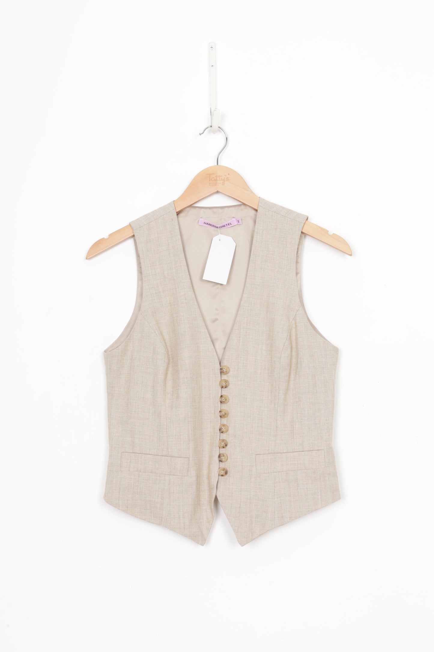 hansen&gretel Womens Beige Vest Size S