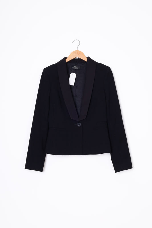 Cue Womens Black Blazer Size 10
