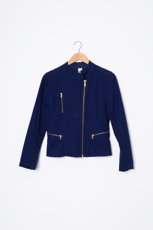 Loobie's Story Womens Blue Jacket Size 10