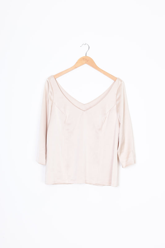Adrienne Winkelmann Womens Beige Top Size M