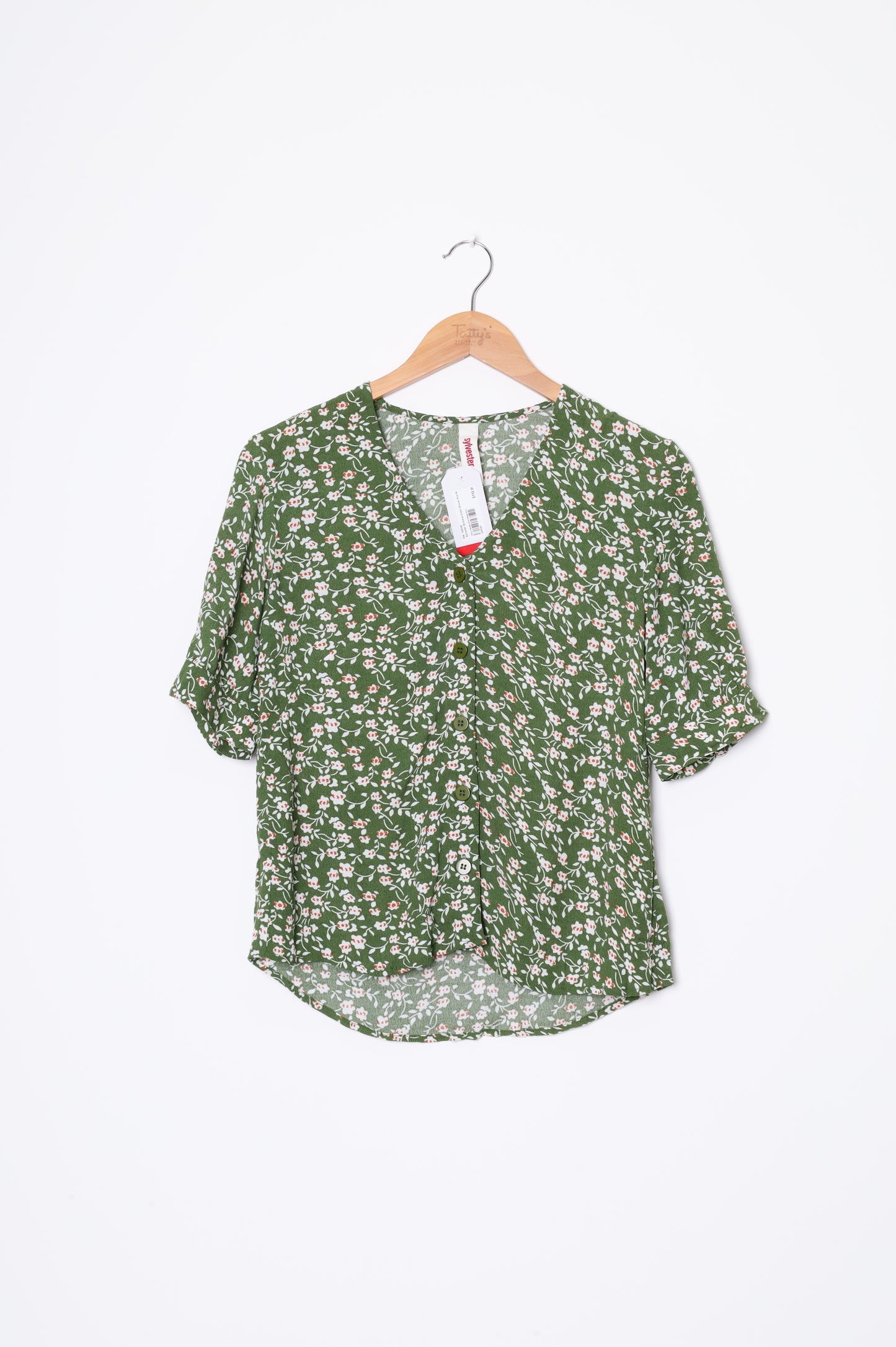 Sylvester Womens Green Blouse Size XS