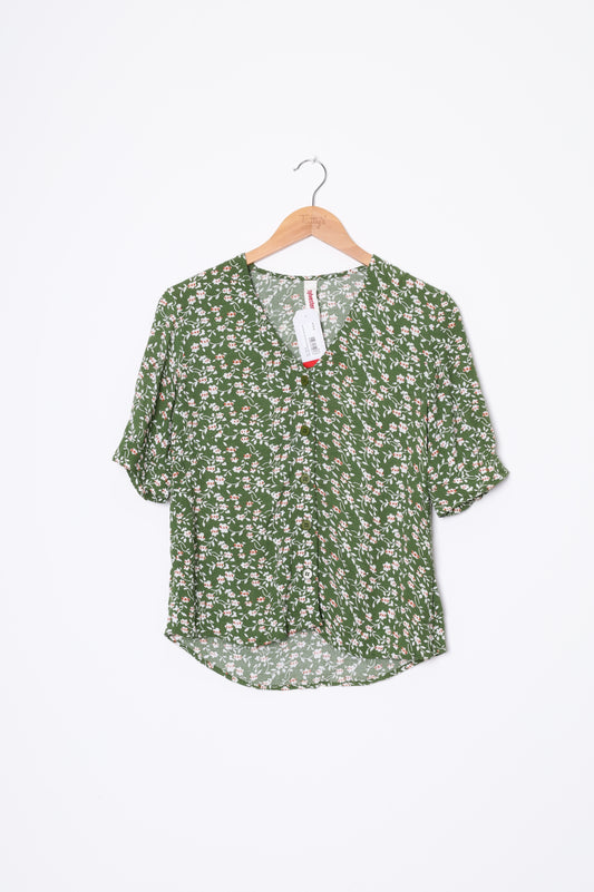 Sylvester Womens Green Blouse Size XS