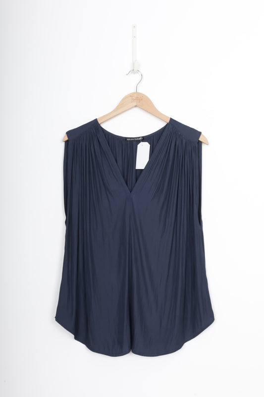 Helen Cherry Womens Blue Top Size S