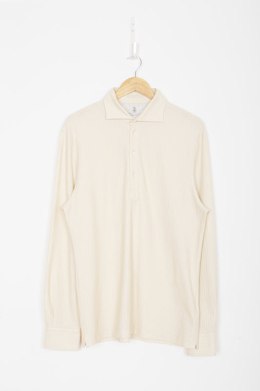 Brunello Cucinelli Mens Cream Top Size L
