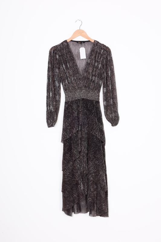 Maje Womens Metallic Dress Size EU 36
