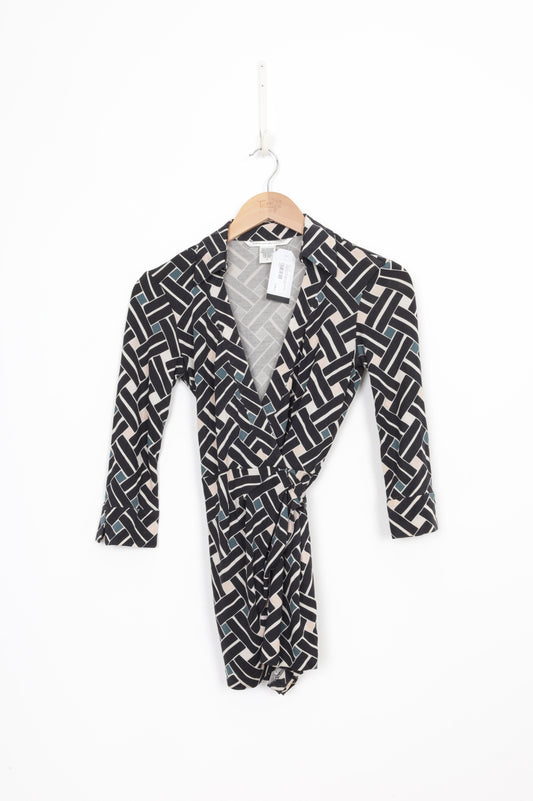 Diane von Furstenberg Womens Black Playsuit Size 0