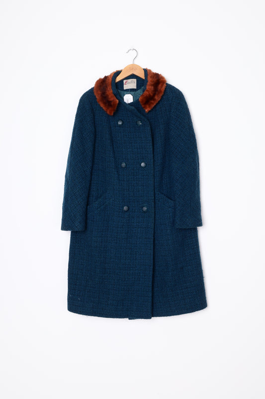 Eastex - Vintage Womens Blue Coat Size M