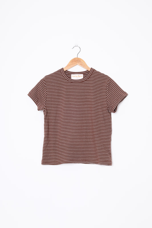 five by flynn Womens Brown T-shirt Size S
