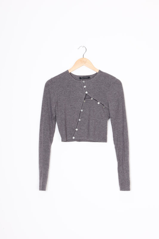 Wynn Hamyln Womens Grey Cardigan Size XS