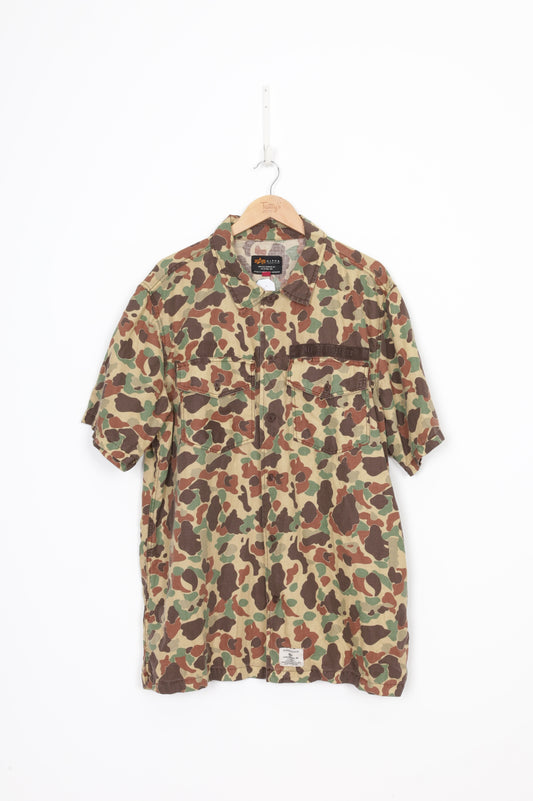 Alpha Industries Mens Brown Shirt Size XXL