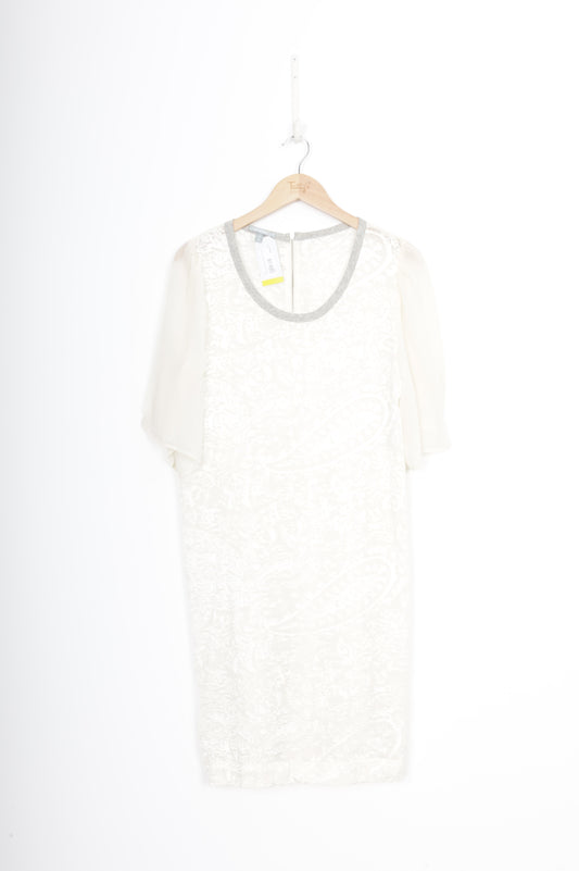 juliette hogan Womens White Dress Size 12