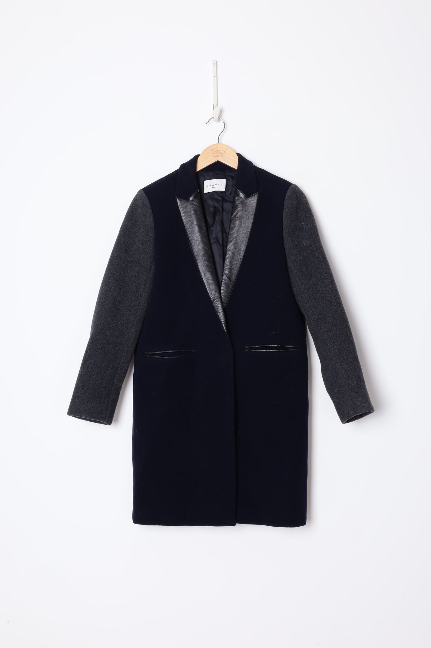 Sandro Womens Blue Coat Size 38