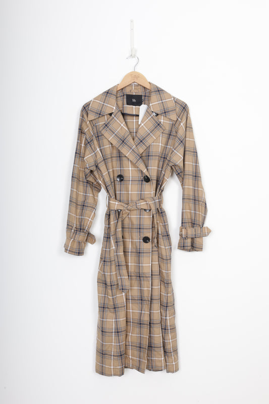 Sills Womens Beige Coat Size 10