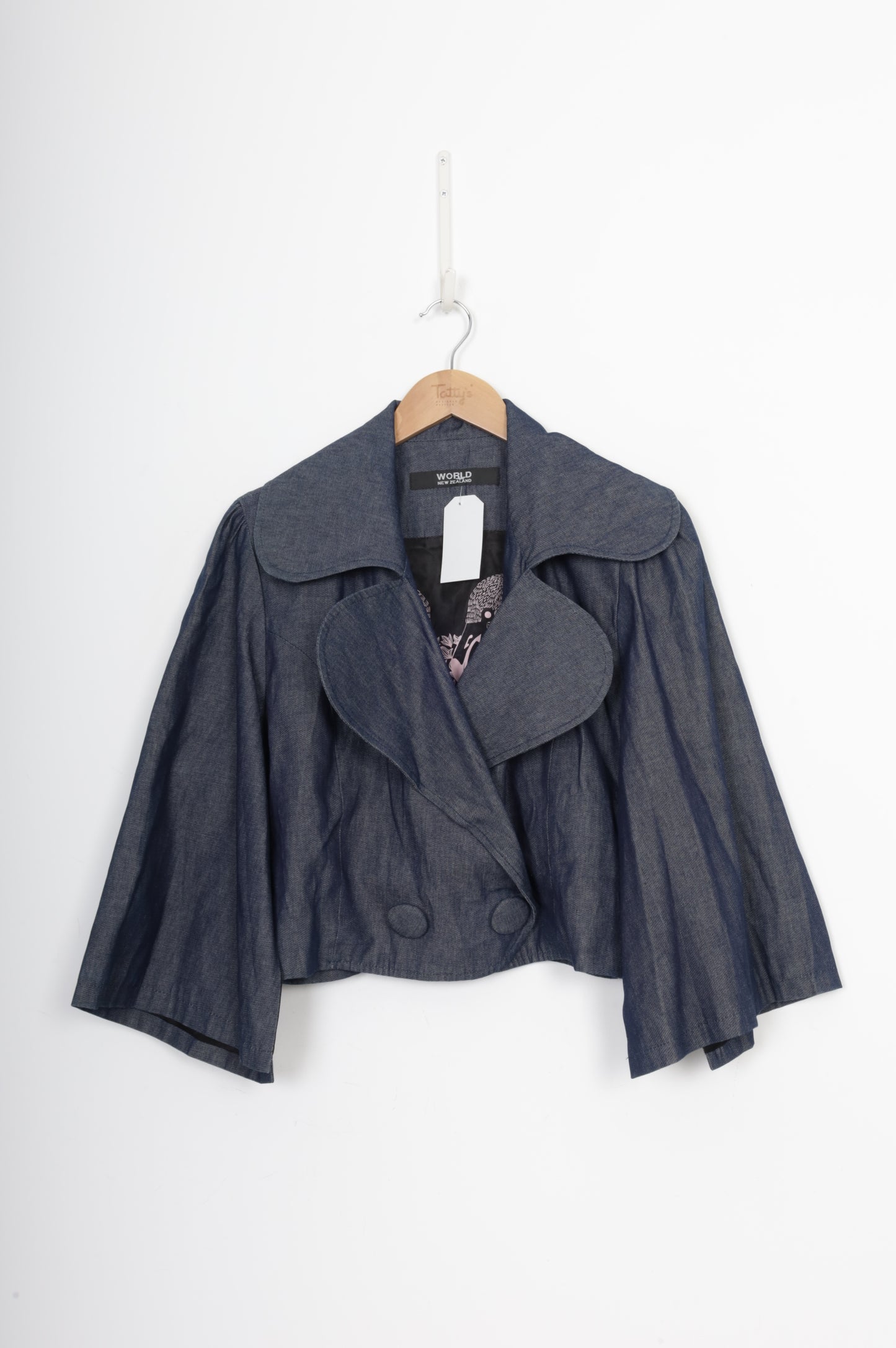 World Womens Blue Blazer Size L