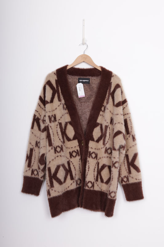 Karl Largerfeld Womens Brown Cardigan Size L