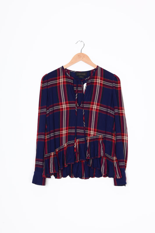 Karen Walker Womens Blue Blouse Size 8