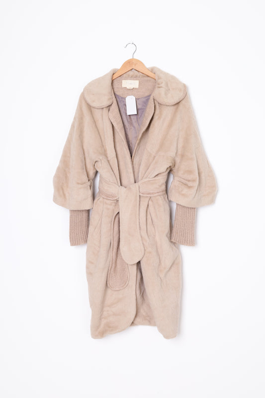 Hanni Y Womens Beige Coat Size 40
