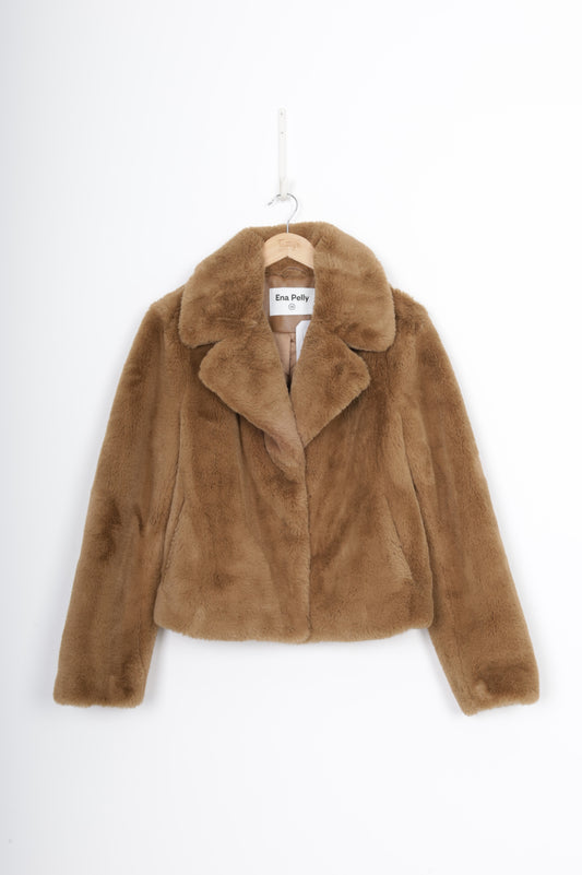 Ena Pelly Womens Brown Jacket Size 12