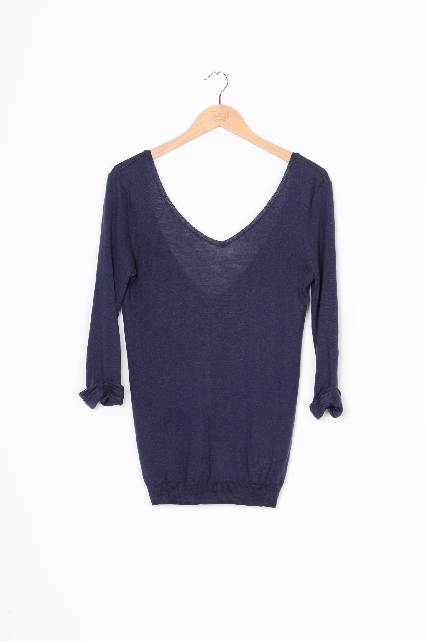 Fine Collection Womens Blue Top Size XS