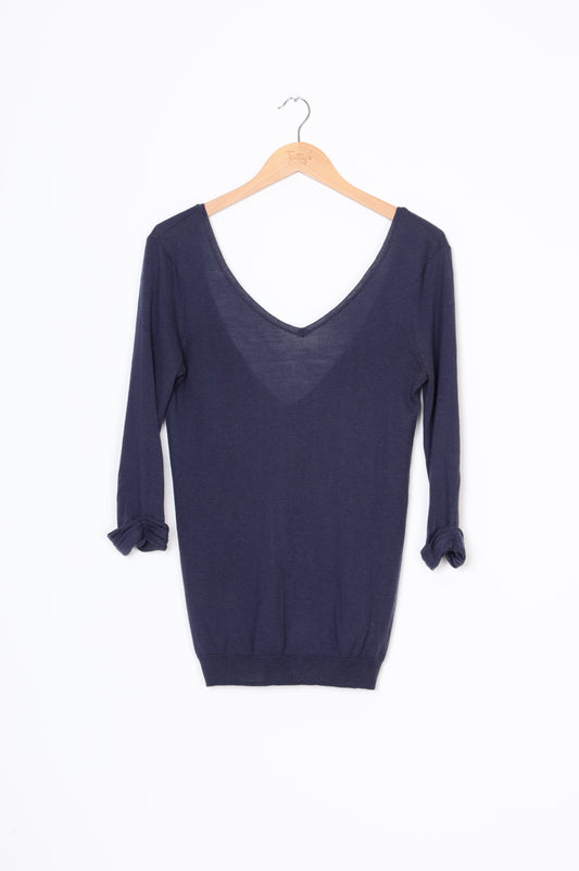 Fine Collection Womens Blue Top Size XS