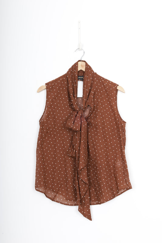 Caroline Sills Womens Brown Top Size 8
