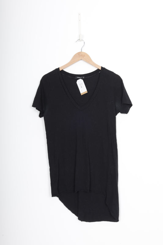 Bassike Womens Black T-shirt Size M
