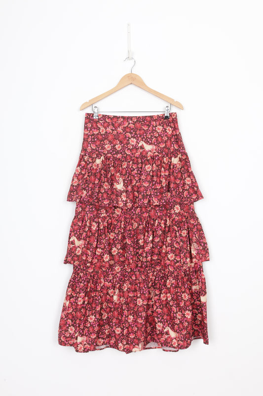 Farm Womens Red Skirt Size L
