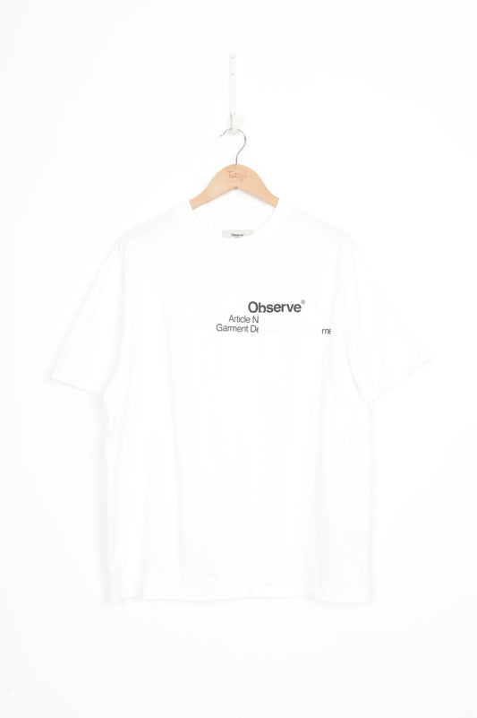 Observe Mens White T-shirt Size L