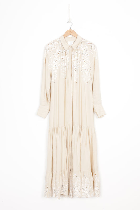 Once Was Womens Beige Dress Size 4