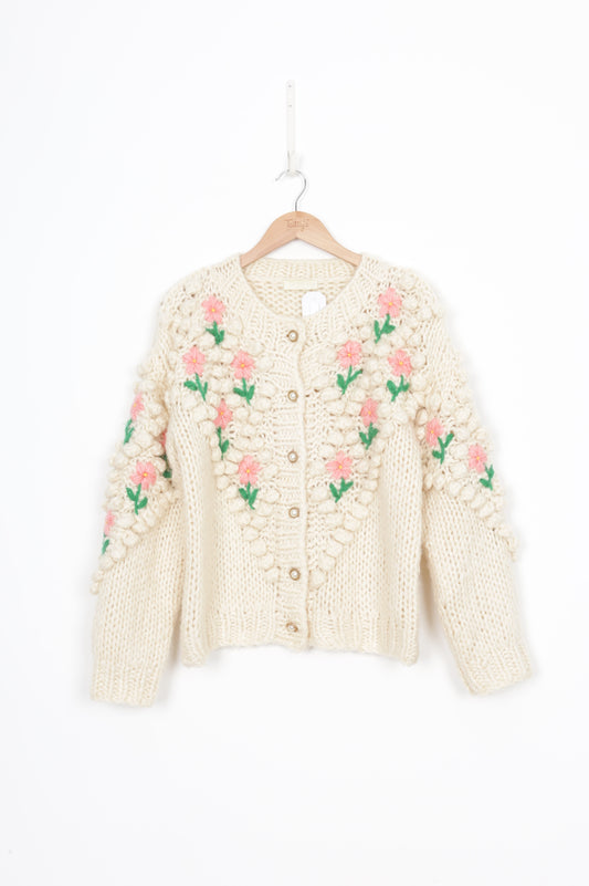 Vita Grace Womens Cream Cardigan Size M