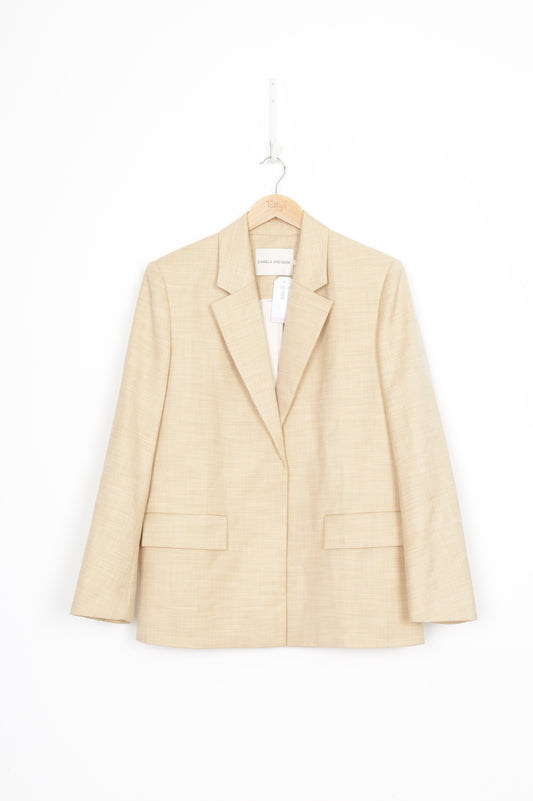 Camilla and Marc Womens Beige Blazer Size 8