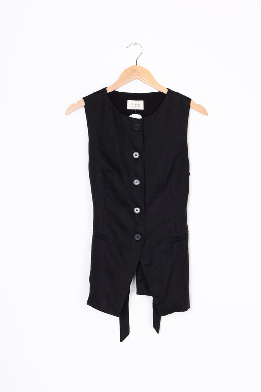 Dissh Womens Black Vest Size 10