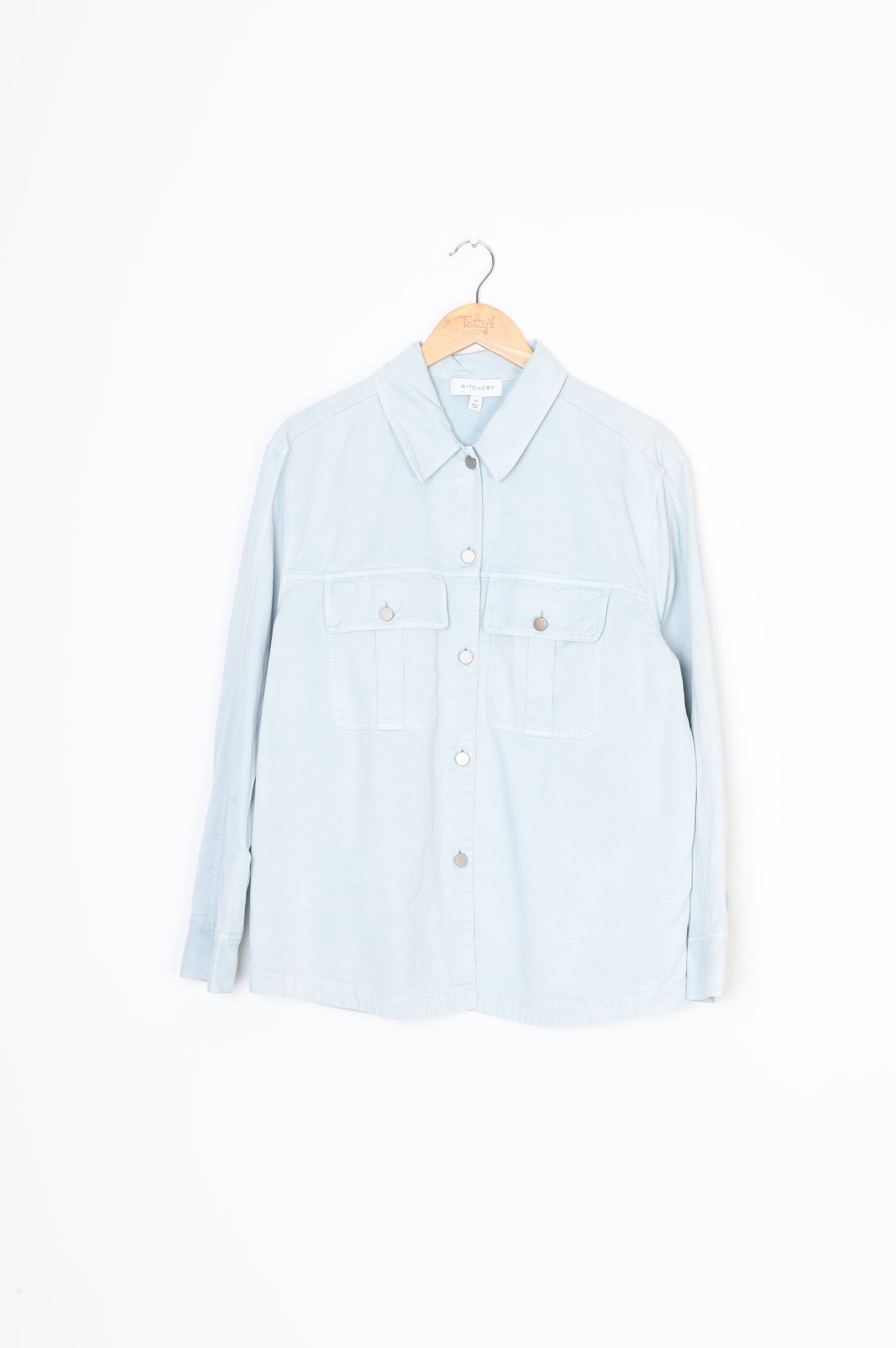 Witchery Womens Blue Shirt Size 12 MO