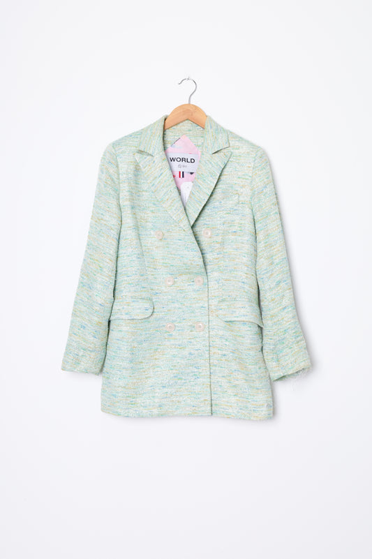 World Womens Green Blazer Size M